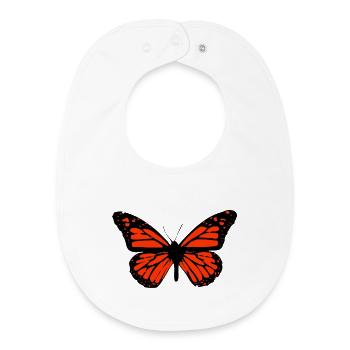 Schmetterling Kunst detailliert, hoher Kontrast - Baby Organic Lätzchen - Weiß - Vorne