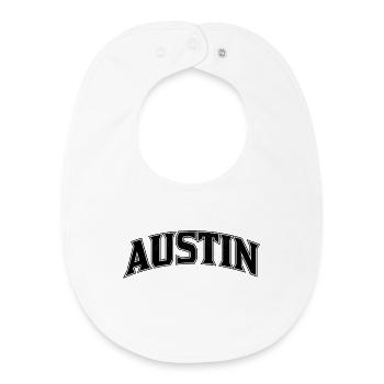 AUSTIN Arc Schriftzug Print - Baby Organic Lätzchen - Weiß - Vorne