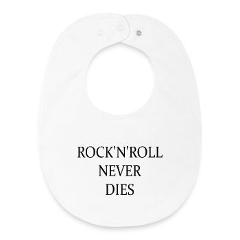 Rock'n'Roll never dies - Baby Organic Bib - white - Front
