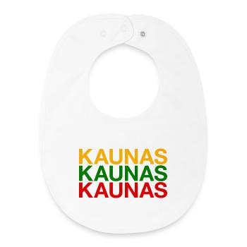 KAUNAS Lithuania Flag Litauen - Baby Organic Bib - white - Front