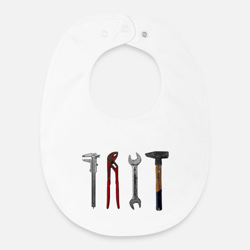 Pince marteau Craftsman pour illustration d’outils - Bavoir bébé bio - blanc