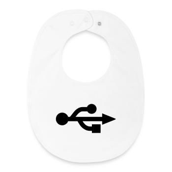 USB Logo - Nerd - Geek - Baby Organic Bib - white - Front