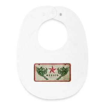Mexiko Stier Schild - Baby Organic Lätzchen - Weiß - Vorne