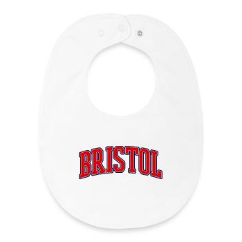Bristol Varsity Lettering - Baby Organic Bib - white - Front