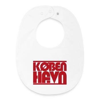 Copenhagen Denmark Typography Design Description - Baby Organic Bib - white - Front