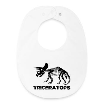 Squelette de tricératops noir - Bavoir bébé bio - blanc - Devant