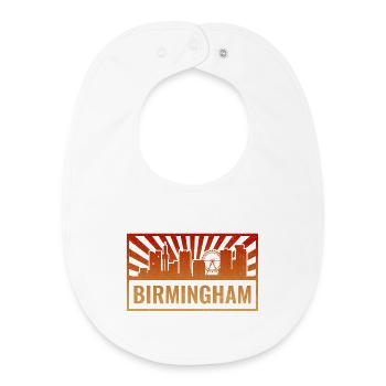 Birmingham Skyline Sunbeams - Baby Organic Bib - white - Front