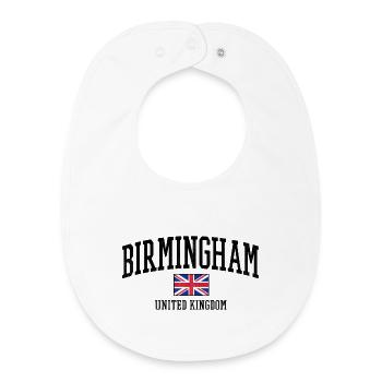 Conception de Birmingham avec drapeau britannique - Bavoir bébé bio - blanc - Devant
