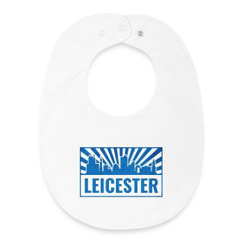 Leicester Skyline Blau Strahlen - Baby Organic Lätzchen - Weiß - Vorne