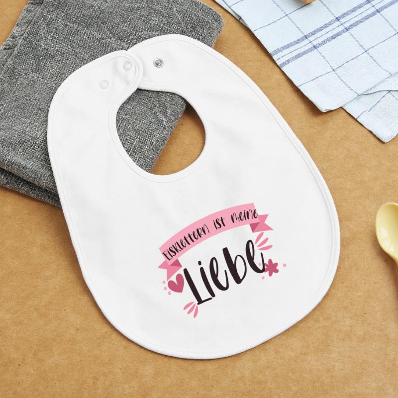 Eisklettern Klettern Eispickel Winter Eis Geschenk Baby Organic Lätzchen