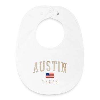 Austin Texas Americana Flag - Baby Organic Lätzchen - Weiß - Vorne