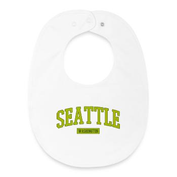 Seattle Washington Schriftzug - Baby Organic Lätzchen - Weiß - Vorne