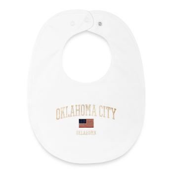 Style Drapeau Vintage d’Oklahoma City - Bavoir bébé bio - blanc - Devant