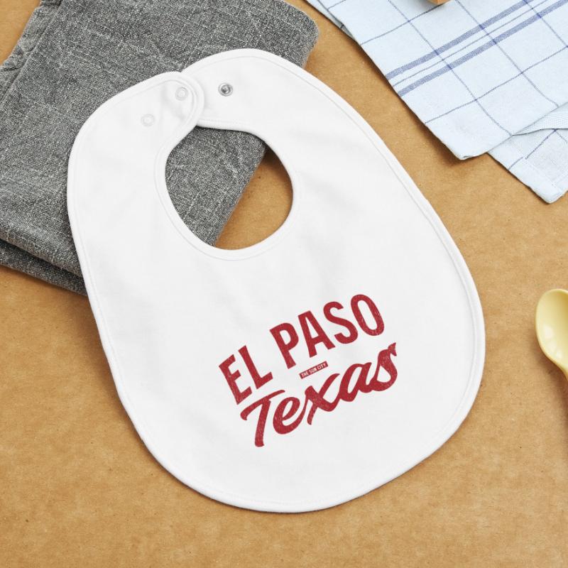 El Paso Texas Retro Script Baby Organic Bib
