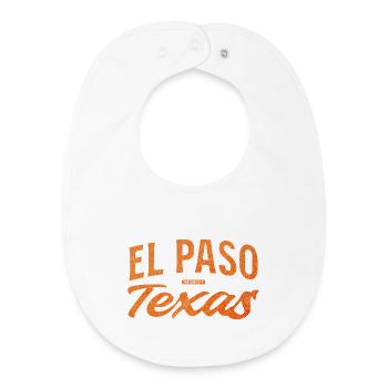 El Paso Texas Script Logo - Baby Organic Lätzchen - Weiß - Vorne