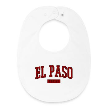 El Paso Vintage Varsity Schrift - Baby Organic Lätzchen - Weiß - Vorne