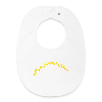 Sternenbogen Halbkreis kleine 3D Sterne - Baby Organic Lätzchen - Weiß - Vorne