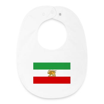 Lion and Sun Iran Flag - Baby Organic Bib - white - Front