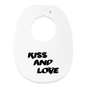 Kuss und Liebe - Baby Organic Lätzchen - Weiß - Vorne