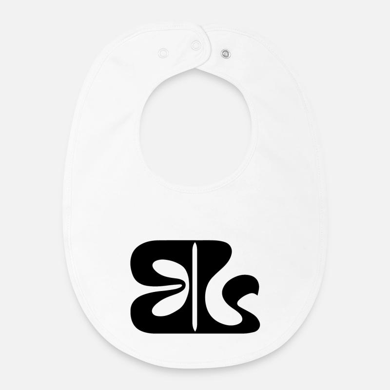 Logo Noir - Bavoir bébé bio - blanc