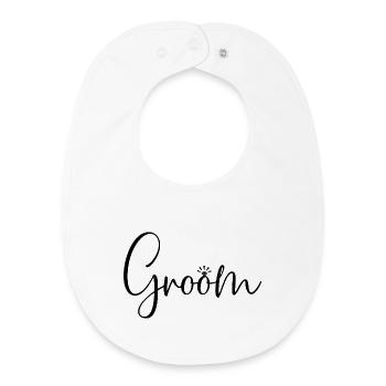 Bräutigam Cool Matching Paar Hochzeitsfeier Hochzeit - Baby Organic Lätzchen - Weiß - Vorne