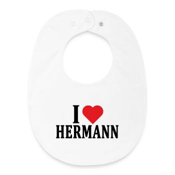T-Shirt I love Hermann T-Shirt Geschenkidee - Baby Organic Lätzchen - Weiß - Vorne