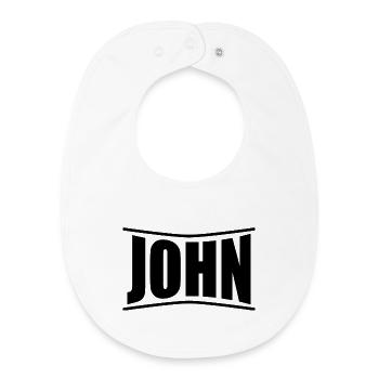 name t-shirt John t-shirt gift idea - Baby Organic Bib - white - Front