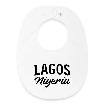 Lagos Nigeria - Vintage lettering - Baby Organic Bib - white - Front