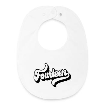 Fourteen 14th Birthday Boys Girls 14 Years Old - Baby Organic Bib - white - Front