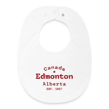 Edmonton, Alberta, Logo de la ville vintage - Bavoir bébé bio - blanc - Devant