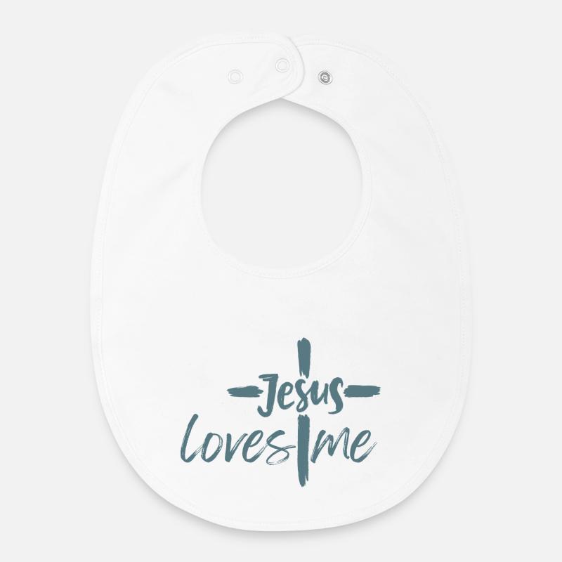 Jésus m’aime - Bavoir bébé bio - blanc