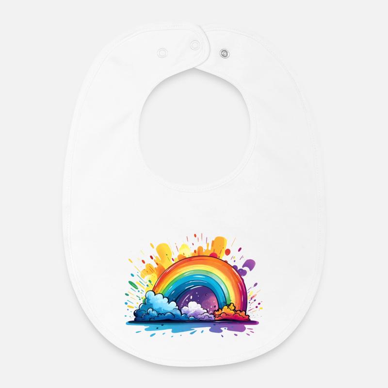 Votre arc-en-ciel - Bavoir bébé bio - blanc