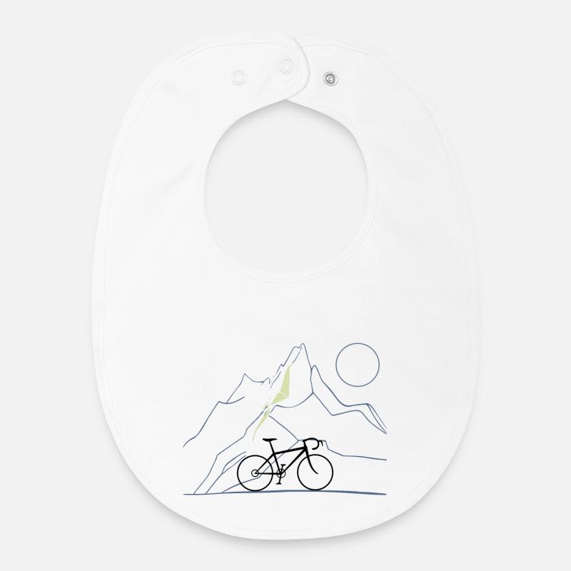 Vélo et montagnes - Bavoir bébé bio - blanc