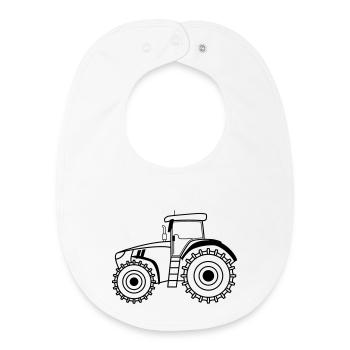 Traktor Symbol Umriss Landwirtschaft - Baby Organic Lätzchen - Weiß - Vorne