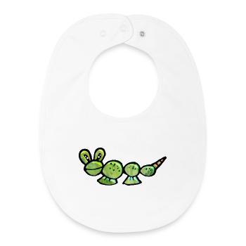 Chenille folle de Mars - Bavoir bébé bio - blanc - Devant