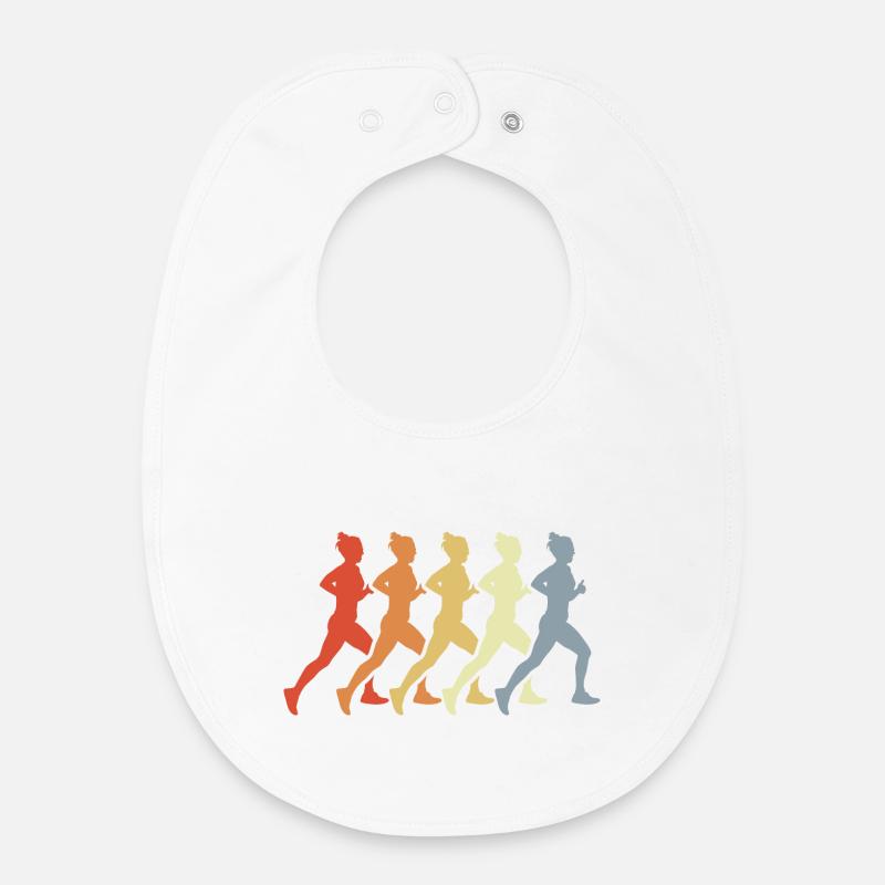 Coureur vintage - Bavoir bébé bio - blanc
