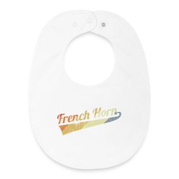 Vintage French Horn - Baby Organic Bib - white - Front