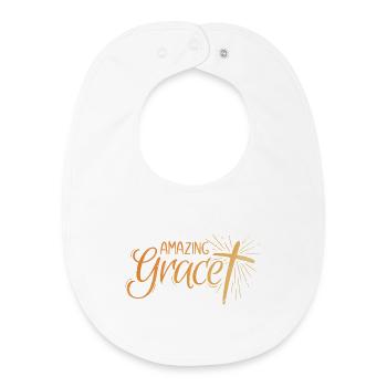 Amazing Grace Lettering - Baby Organic Lätzchen - Weiß - Vorne