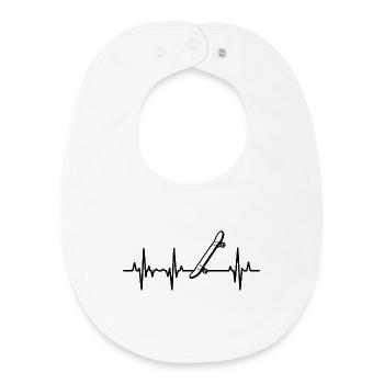 Ligne Skateboard Impulse - Bavoir bébé bio - blanc - Devant