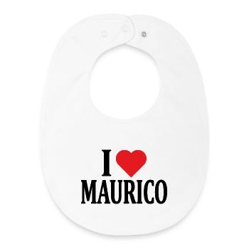 I love Maurico t-shirt t-shirt gift idea - Baby Organic Bib - white - Front