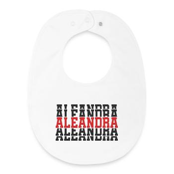 t-shirt Aleandra t-shirt gift stacked text - Baby Organic Bib - white - Front