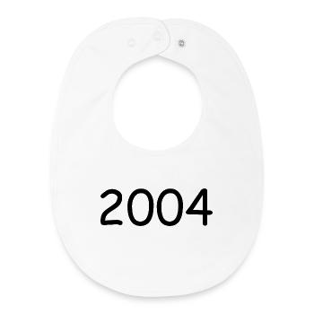 2004 20.Geburtstag birthday Jahreszahl schwarz - Baby Organic Lätzchen - Weiß - Vorne