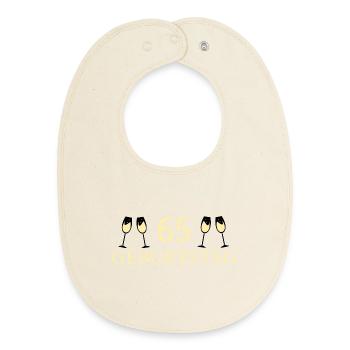 65th birthday 65 years - Baby Organic Bib - soft Ecru - Front