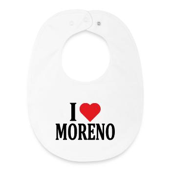 t-shirt j’aime Moreno t-shirt idée cadeau - Bavoir bébé bio - blanc - Devant