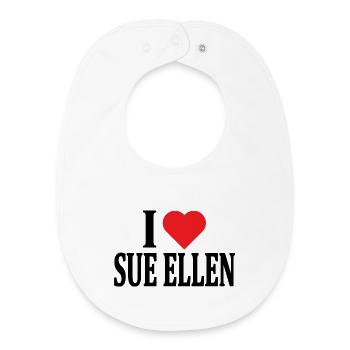I love t-shirt Sue Ellen t-shirt gift idea - Baby Organic Bib - white - Front