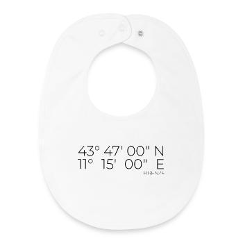 Coordonnées : Firenze, Florence, Italie - Bavoir bébé bio - blanc - Devant