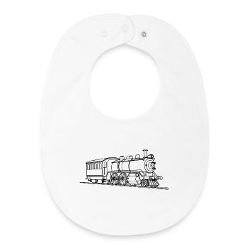 Dessin de locomotive - Bavoir bébé bio - blanc - Devant