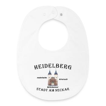 Porte du pont de Heidelberg, dessin, Allemagne - Bavoir bébé bio - blanc - Devant