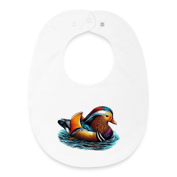 Canard mandarin - Bavoir bébé bio - blanc - Devant