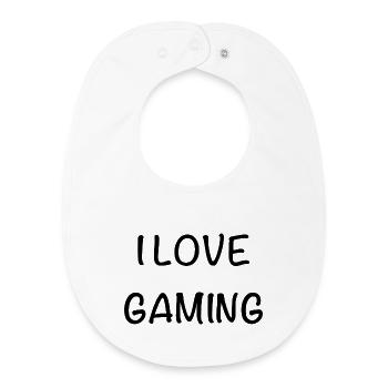 I love gaming - Baby Organic Bib - white - Front